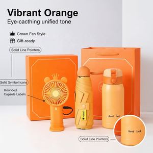 Custom Logo 3 in 1 Summer <b>Gift</b> Set Fan Umbrella Bottle with Luxury <b>Gift</b> <b>Box</b> Perfect Wedding Party Favors for Guest - Product Image 2