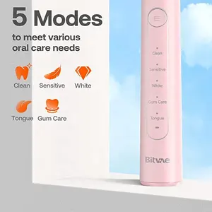 Bitvee Pink R2 sikat gigi listrik Putar & Flosser air C2