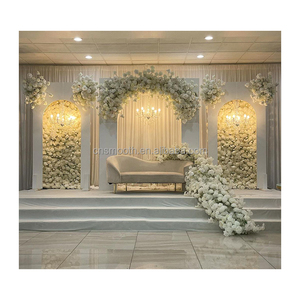 Arche en <span class=keywords><strong>fer</strong></span> <span class=keywords><strong>forgé</strong></span> blanche pour décoration de mariage, accessoires créatifs, <span class=keywords><strong>support</strong></span> de fleurs pour l'arrangement d'événements, vente en gros - Product Image 1