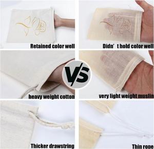 ถุงของขวัญผ้าฝ้ายมัสลินลินินแบบใช้ซ้ำได้สำหรับงานเลี้ยงคริสต์มาส ของตกแต่งบ้าน เครื่องประดับขายส่ง ขนาดเล็กจิ๋ว - Product Image 4