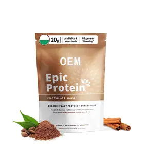 Suplemento orgánico del sabor del chocolate Maca del polvo de la proteína de origen vegetal del OEM para el aumento de peso non-gmo