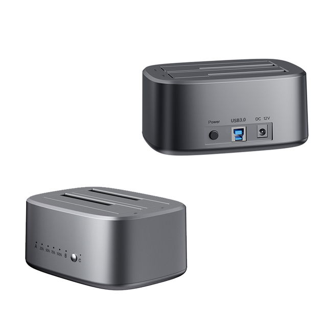 SATA to USB 3.0 Hard Drive Docking Station 2.5 Inch 3.5 Inch SATA HDD SSD Dual Bay Docking Station for Desktop Laptop