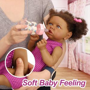 HYrebornbaby 22 pouces réaliste réaliste <span class=keywords><strong>Reborn</strong></span> bébé poupées noir <span class=keywords><strong>magasin</strong></span> de jouets poupées <span class=keywords><strong>Reborn</strong></span> bébés pour cadeau d'anniversaire pour enfants - Product Image 6