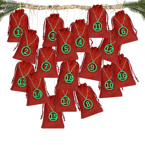 Sacs <span class=keywords><strong>de</strong></span> calendrier <span class=keywords><strong>de</strong></span> l'Avent en <span class=keywords><strong>toile</strong></span> <span class=keywords><strong>de</strong></span> <span class=keywords><strong>jute</strong></span> avec cordon <span class=keywords><strong>de</strong></span> serrage, design cadeau pour compte à rebours <span class=keywords><strong>de</strong></span> Noël, avec étiquettes numérotées DIY, pour usage domestique - Product Image 2