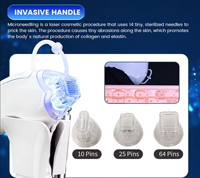 Macchina Verticale per Microaghi RF Dorati, Apparecchiatura di Bellezza per Rimozione Cicatrici da Acne con RF Frazionale Invasiva e Non Invasiva per Saloni e Cliniche