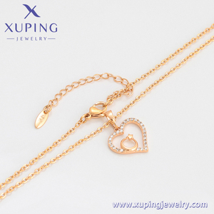 Xuping-Collar chapado en oro de 18k con forma de corazón, joyería romántica, diseño elegante, novedad, A00908612 - Product Image 3