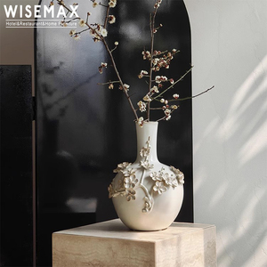 WISEMAX mobili europei arte Vintage <span class=keywords><strong>soggiorno</strong></span> decorazione fiore in rilievo ornamento di nozze fatto a mano vaso di ceramica per la casa - Product Image 3