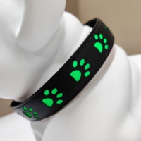Collier de chien réglable en cuir avec lumière LED personnalisée, élégant, simple, plusieurs couleurs, durable, lavable, pour la promenade nocturne