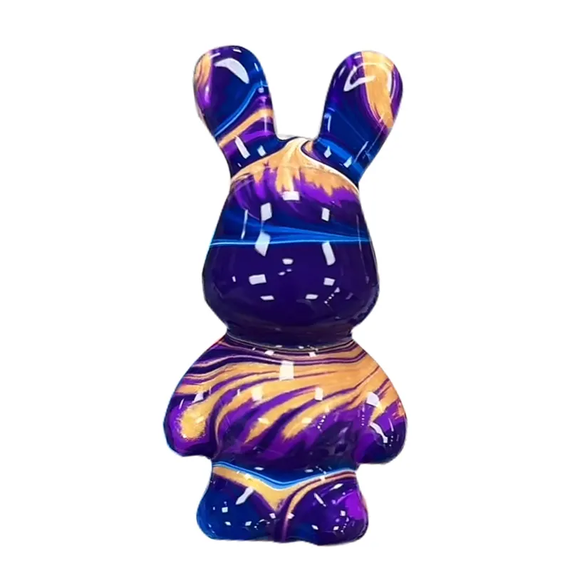 Ingrosso nuovo modello di coniglio fai da te decorazione animale di arte pittura acrilica liquida ispirata alla resina PVC Anime per regali