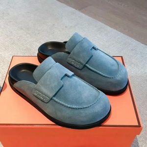 Htf 2025 Nuove <span class=keywords><strong>Ciabatte</strong></span> di Lusso in Camoscio con Plateau, Fibbia H, Stile Retrò, Slip-On, per Uomo e <span class=keywords><strong>Donna</strong></span>, Estive, Casual, Comode, in Gomma - Product Image 6