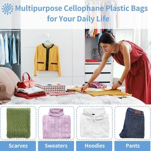 70 แพ็ค 12x18 นิ้วถุงแก้วใสพลาสติกใสสำหรับเสื้อผ้าห่อของขวัญของชำร่วยงานปาร์ตี้งานศิลปะการจัดเก็บ - Product Image 6