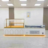 Vitrine de boulangerie LED directe usine avec verre trempé et cadre en marbre, présentoirs personnalisés pour gâteaux et pains