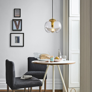 Lampe suspendue en verre ondulé, <span class=keywords><strong>design</strong></span> moderne et créatif, <span class=keywords><strong>Luminaire</strong></span> décoratif d'intérieur, idéal pour une chambre à coucher, un chevet, une salle à manger ou une <span class=keywords><strong>cuisine</strong></span> - Product Image 2