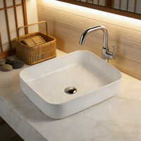 Lavabo rectangulaire moderne en céramique pour salle de bain en or noir blanc or avec 5 ans de garantie pour les hôtels et les toilettes