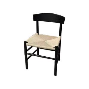 Dining Chair Solid Wood Japanese Style Nordic Minimalist Retro Rope Braided Seat <b>Backrest</b> For Dining Room - Product Image 5