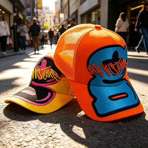 Cappello da Camionista di Alta Qualità con Ricamo 3D Grande, Design a Due Tonalità con Rete Strutturata, Marca Streetwear Sportiva Unisex - Product Image 2
