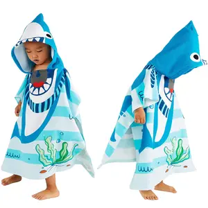 Serviette de plage à capuche avec imprimé dessin animé pour enfants, serviette de bain, nouveau Design, vente en gros