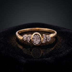 Anillo de Plata 925 de Primera Calidad, Minimalista y Moderno, con Diamantes Tallados Brillantes, Engaste Pavé, Chapado en Oro de 14K, Certificado, Precio de Fábrica Bella - Product Image 3
