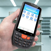 Terminal de données mobile robuste IP65 Android 15 de 4 pouces avec lecteur de codes 1D 2D QR, 4G et NFC pour l'inventaire, scanner de codes-barres en stock
