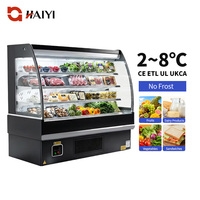 Vitrine réfrigérée verticale commerciale ouverte pour supermarché, idéale pour légumes et fruits