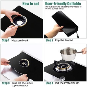 1 Set 5-Hole Gas Stove <b>Pad</b> Protective Cover Kitchen Cleaning Anti-dirty Non-stick <b>Pad</b> Reusable Stovetop <b>Scratch</b> Protector <b>Pads</b> - Product Image 3