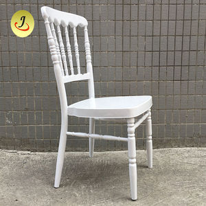 Chaises de mariage Napoléon en aluminium blanc empilable - Product Image 3