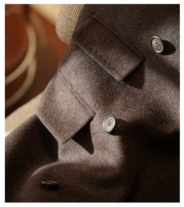 100% len dày 880g Áo len Chester nam Áo khoác đôi giữa đến dài - Product Image 4