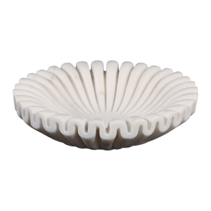 Ciotola decorativa in marmo scanalato per centrotavola da caffè, decorazione per la casa - Product Image 3