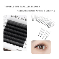 SP EYELASH Nouveau style Extension de cils pré-faits en éventail en forme de U, effet 2D 3D 4D 5D, W Bloom, en vison synthétique moelleux