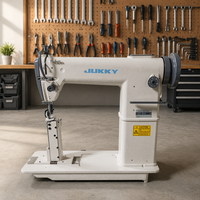 JUKKY 810 Nouvelle machine à coudre industrielle à point noué, à une aiguille, à grande vitesse, manuelle, à lit vertical, avec moteur, pour usage domestique et cuir de chaussures