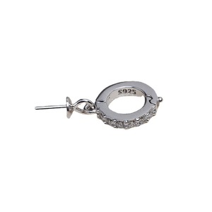 Pendentif boucle de carte en argent S925 Wenchi, bijoux faits à la main pour femme avec plateau vide pour perle, accessoires DIY - Modèle Chine 14079 - Product Image 5