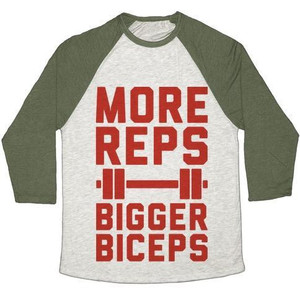 More Reps Bigger Biceps Unisex Tri-Blend <b>Baseball</b> <b>Tee</b> - Product Image 4