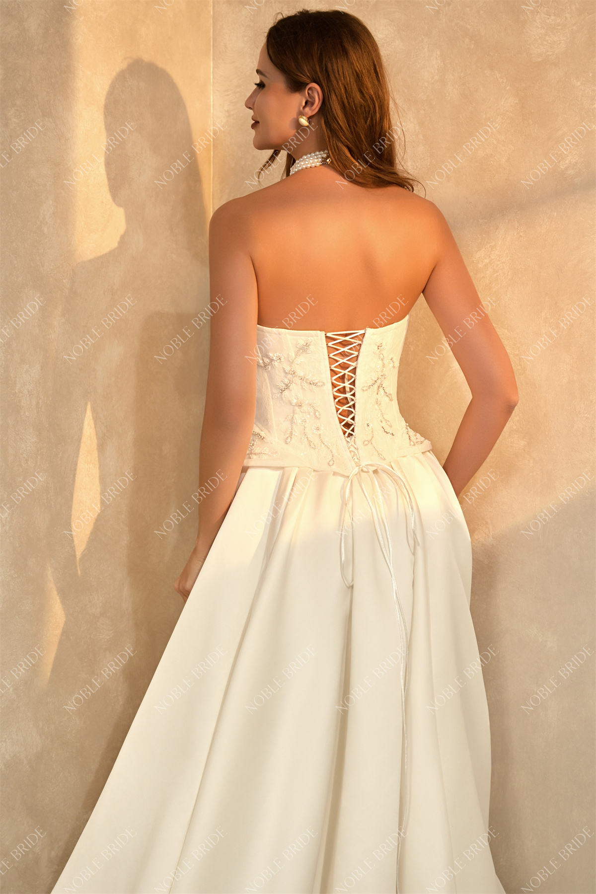 dress soft lace pearl beaded