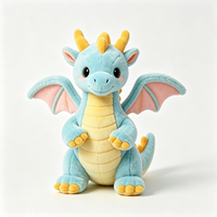 Peluche Dragon Ailé Bleu de Dessin Animé en Gros, Personnalisable, Mignonne et Douce, Jouet en Peluche Dragon Personnalisé