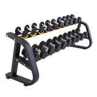 Soporte de Acero de 2 Niveles para Gimnasio, Resistente, para 10 Pares de Mancuernas, Juego de Mancuernas Premium para Uso en Casa o Gimnasio
