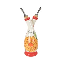 Bouteilles d'huile et de vinaigre en céramique Double face élégantes petit distributeur de condiments contemporains espagnols, un bel ajout à votre cuisine