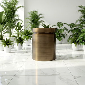 Jarrones de Piso Decorativos Modernos y Antiguos para el Hogar, Macetas de Acero Inoxidable de <span class=keywords><strong>1</strong></span> <span class=keywords><strong>Metro</strong></span> de Altura / Jardineras para Exteriores - Product Image 1