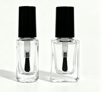 Flacon de vernis à ongles transparent de 10 ml, portable, rechargeable, avec bouchon à vis, compact et étanche, en verre, pour cosmétiques