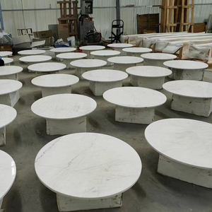 Goldtop Wholesale Custom Modern Volakas White <b>Marble</b> Slabs Natural Stone Villa Vanity Reception Desk Center Table Top - Product Image 2