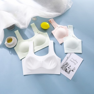 <span class=keywords><strong>Bralette</strong></span> de niña Sujetador de cabestrillo de desarrollo de patrón sólido sin cables transpirable fino <span class=keywords><strong>para</strong></span> <span class=keywords><strong>adolescentes</strong></span> con copa fija de cinturón ancho - Product Image 2