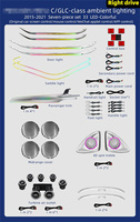 Kit de réaménagement d'accessoires d'éclairage d'ambiance pour W205 GLC X253 W213 W222, haut-parleur tweeter lumineux LED à rotation 3D et klaxon lumineux