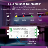 C206Z 4 Zone MESH Remote Group Sync Tuya Zigbee 5 en 1 Controlador inteligente Cambio de color Música Decoración RGBWC Controlador de luz Led