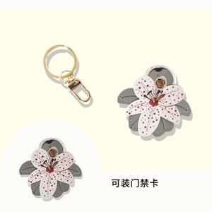 Pu Elegant Floral Chains Women Lily Flower <b>Charm</b> & Keychain Cute Key Chain Car Keys <b>Bag</b> <b>Charms</b> for Gifts - Product Image 2