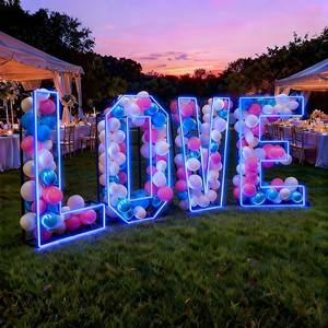 Letrero de Neón Personalizado con Soporte, Letras de Neón con Base, Decoración para Bodas, Luz para Fiestas, Números de Carpa Plegables, Directo de Fábrica - Product Image 5