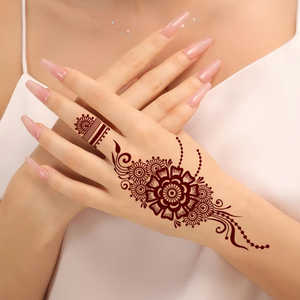 Tatuaggio Temporaneo all'Henné all'Ingrosso, Adesivo Impermeabile, Design in Pizzo Bianco e Rosso, Arte Sexy per Corpo e Mani, Tatuaggio Finto Temporaneo - Product Image 1