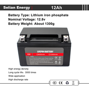 Selianenergy LiFePO4 12V 12AH lithium sắt Phosphate chu kỳ sâu 4000 + pin có thể sạc lại được xây dựng trong BMS cho điện điện - Product Image 2