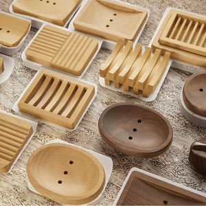 Jabonera de bambú para mango, soporte de almacenamiento para jabón de lavabo, bandeja de madera para jabón de baño con drenaje - para sets de baño - Product Image 3