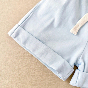 Bán Buôn Giản Dị Mùa Hè Ngắn Tay Áo Bé Quần Áo Đặt Tre Vải Cotton Dệt Kim Bộ Pajama - Product Image 5