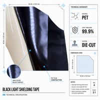 Ruban de protection solaire en PET noir sur mesure, rouleau de 1020 mm