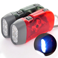 Lampe de poche Mini à 3 Led à manivelle, lanterne portable compacte, générateur, secoueur, usage extérieur, lumière d'urgence, dynnamo